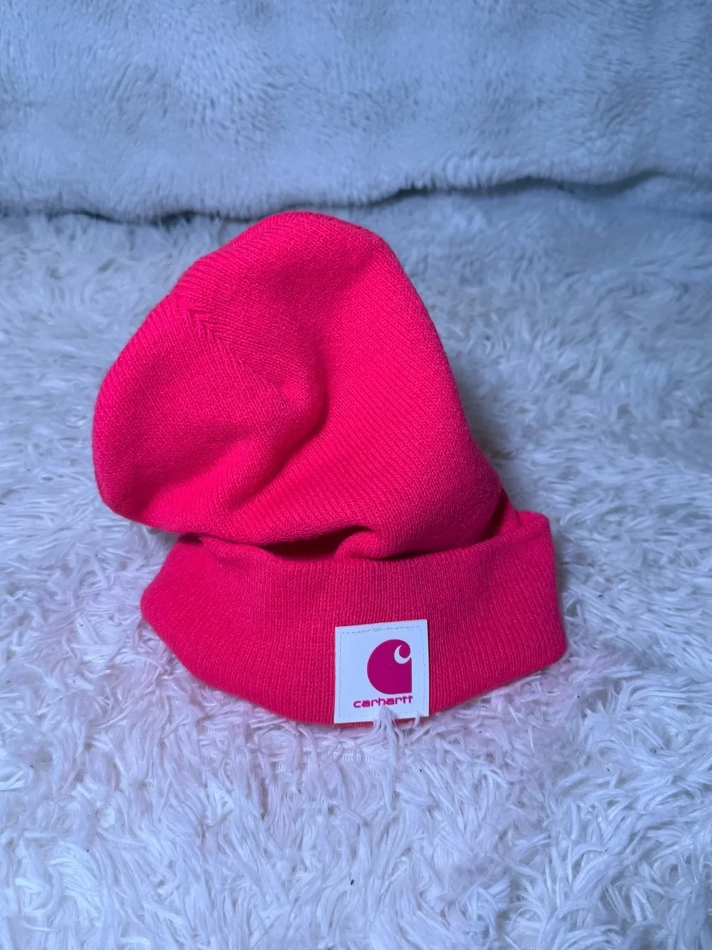 Carhartt Kids Neon Pink Knit Beanie with C Patch
